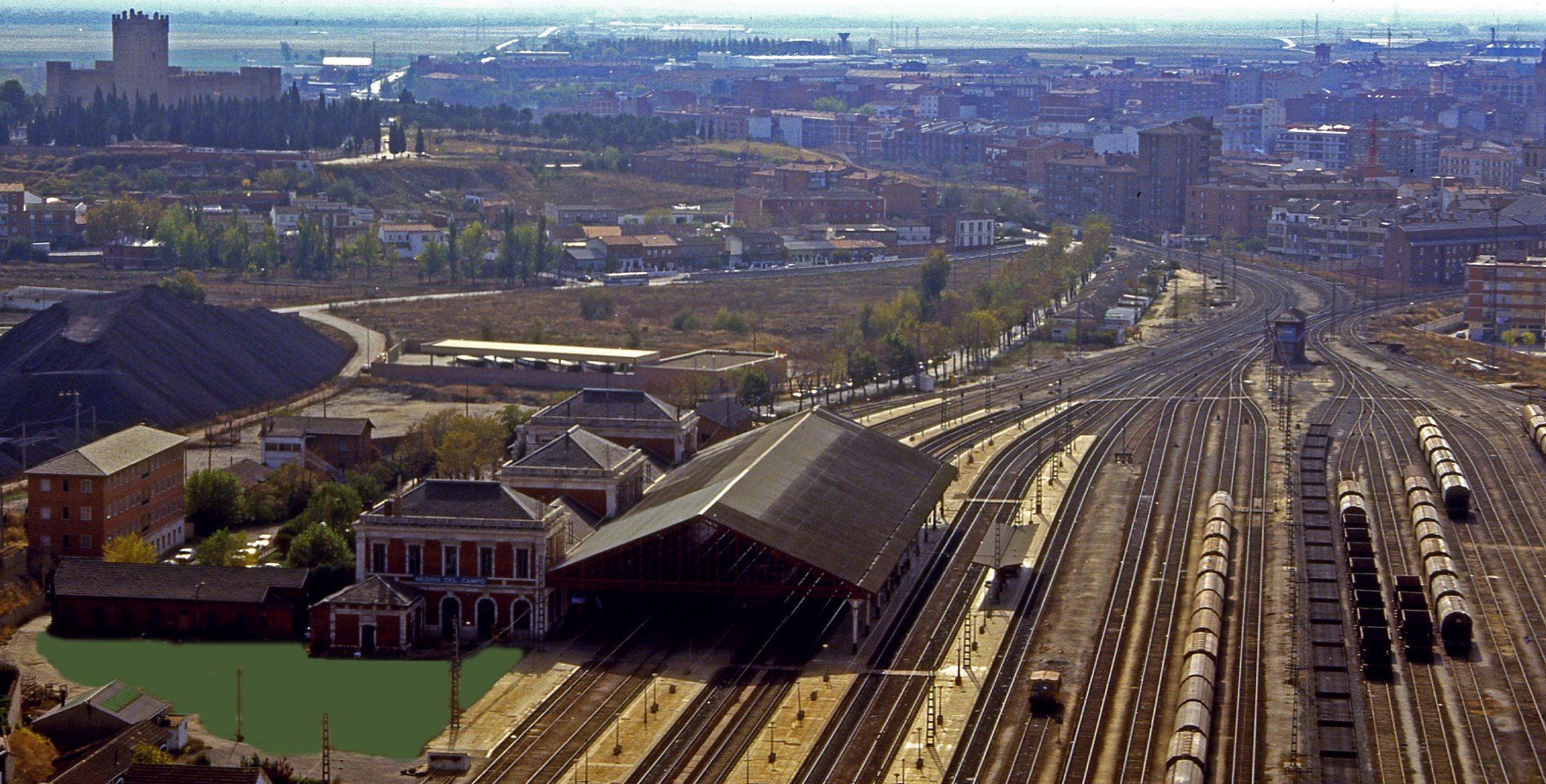 Estación de ferrocarril. Vista panorámica aérea de Medina del Campo. Fotografía cedida por Ángel Fernández